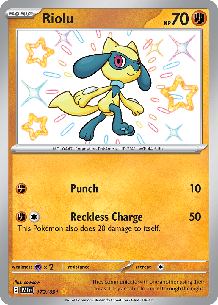 Paldean Fates Riolu #173/91
